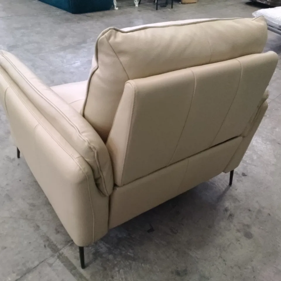 QUALITY ITALIAN DESIGNER BOLZANO ELECTRIC RECLINER CHAIR - BEIGE LEATHER