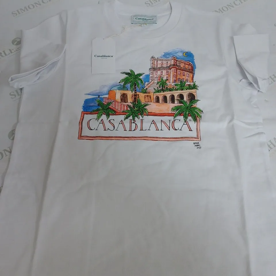 CASABLANCA TENNIS CLUB AMOUR MAROC PRINTED T-SHIRT - SMALL