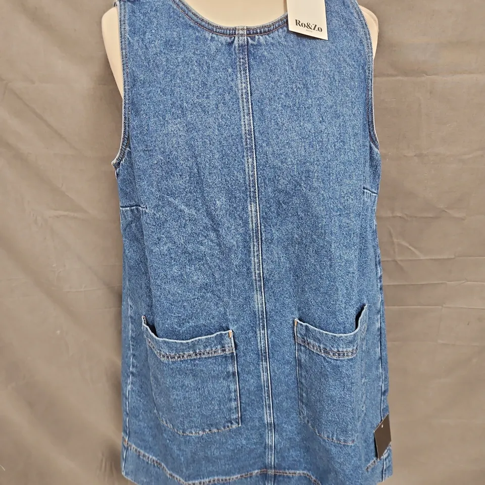 RO&ZO PETITE DENIM SHIFT DRESS IN BLUE SIZE 14