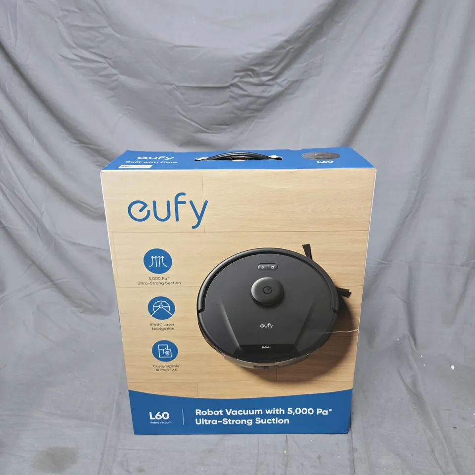 EUFY L60 ROBOT VACUUM WITH 5,000 PA ULTRA-STRONG SUCTION – BOXED