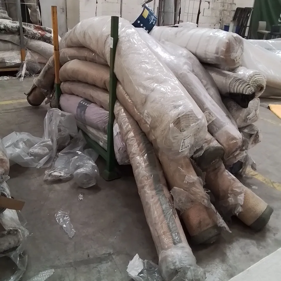 STILLAGE OF APPROXIMATELY 20 BAGGED QUALITY AREA RUGS