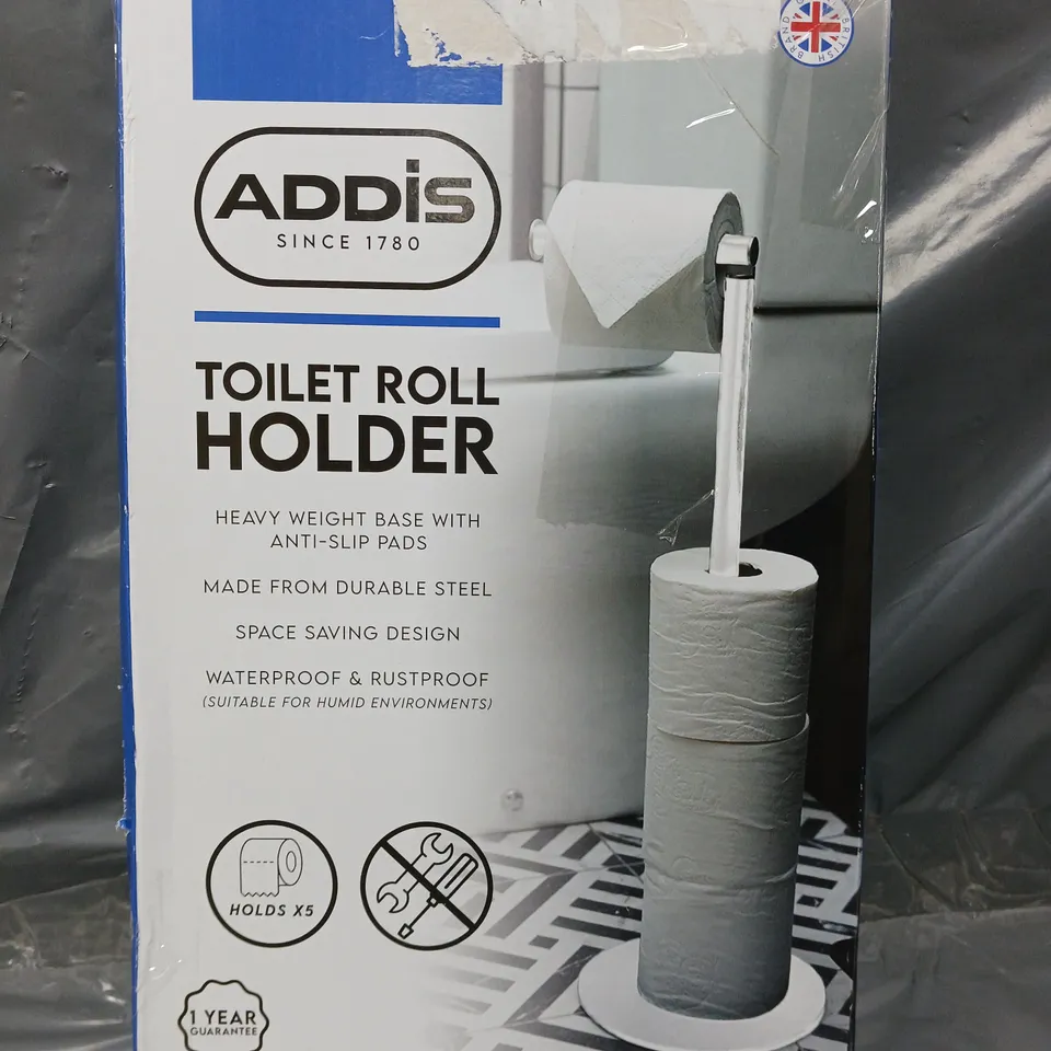 BOXED ADDIS FREE STANDING TOILET ROLL HOLDER