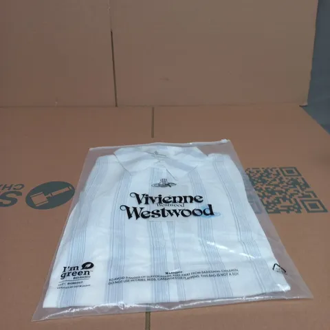 VIVIENNE WESTWOOD BLUE STRIPED COLLARED LONG SLEEVED SHIRT 