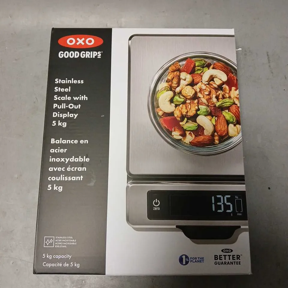 BOXED OXO GOOD GRIPS SCALE WITH PULL OUT DISPLAY 