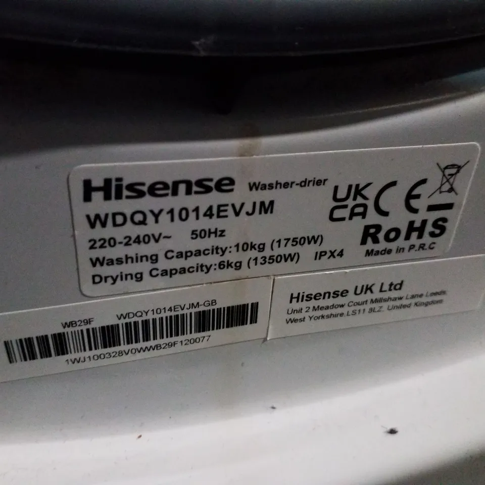 HISENSE WDQY1014EVJM 60CM FREESTANDING 10KG FRONT LOAD WASHER DRYER - UNPROCESSED RAW RETURN