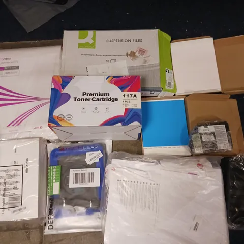 LOT OF ASSORTED ITEMS TO INCLUDE ENVELOPES, STICKER SHEETS, SAMSUNG S5E SLIM COVER AND SUSPENSION FILES