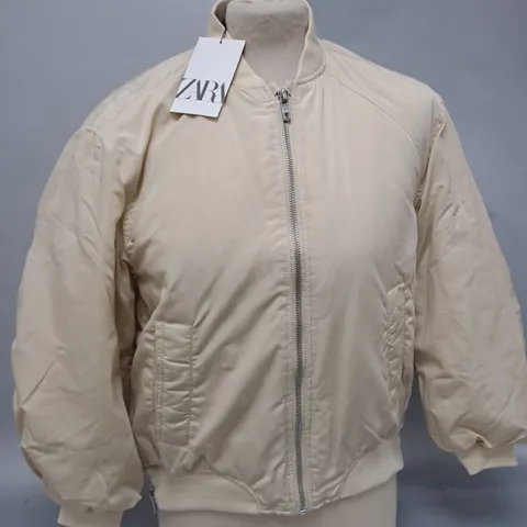 ZARA CRΓME BOMBER JACKET - SIZE 9-10