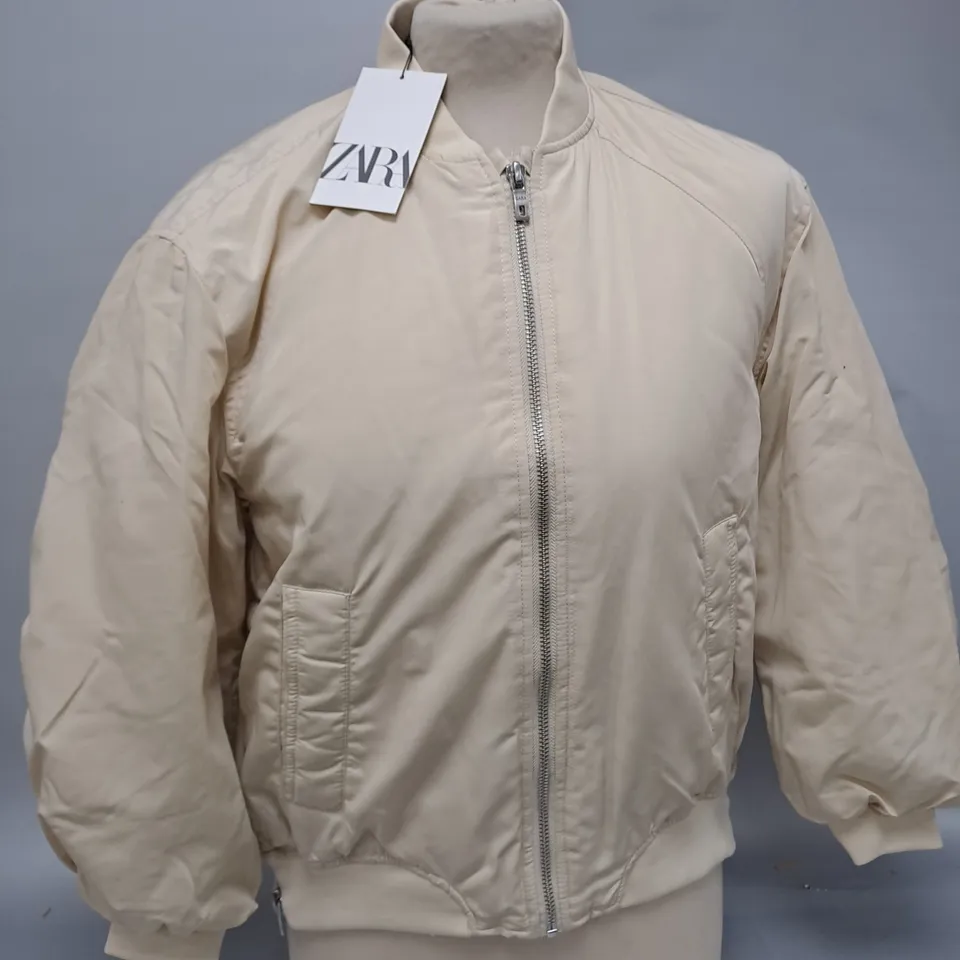 ZARA CRÈME BOMBER JACKET - SIZE 9-10