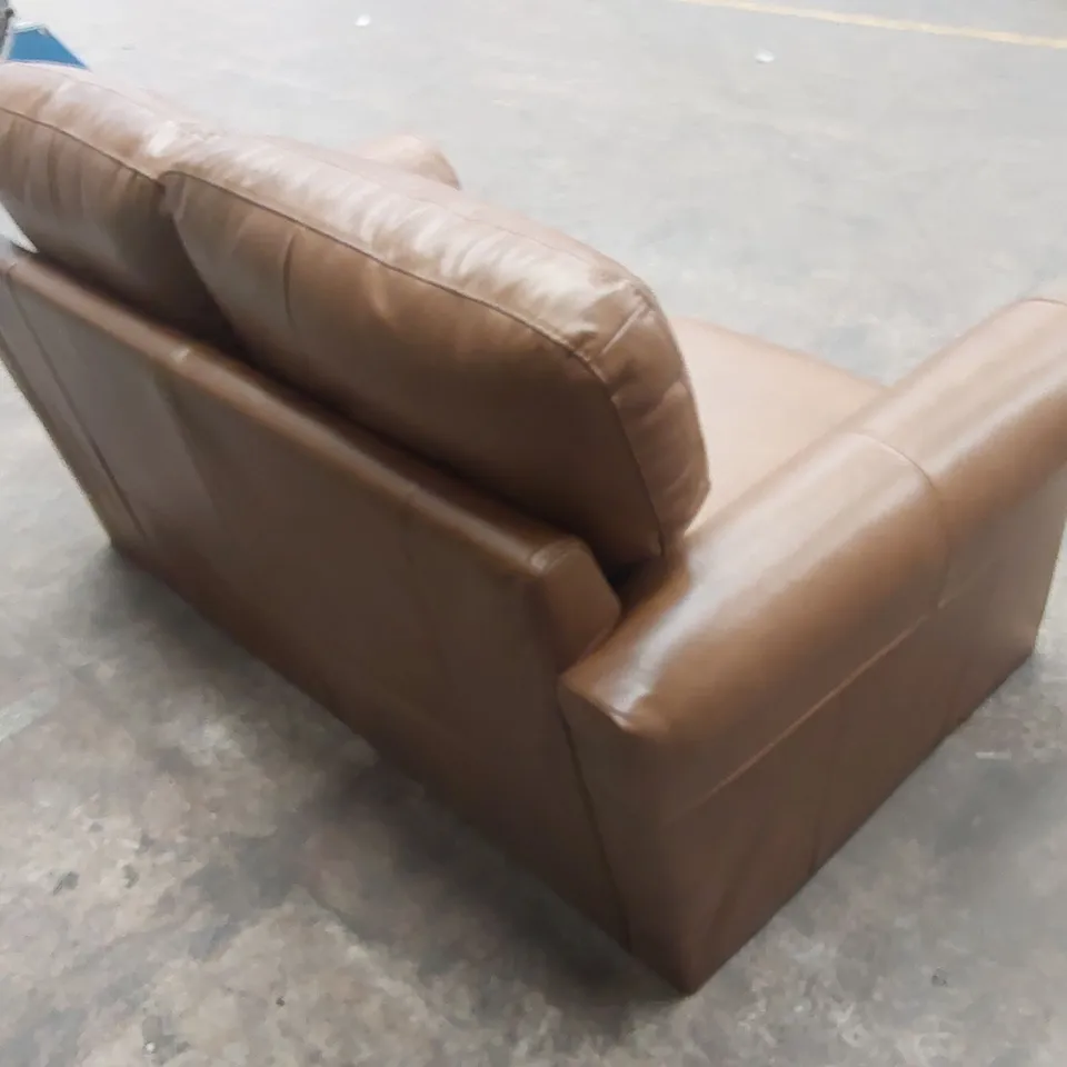 BAILEY 2 SEATER LEATHER SOFA - TAN