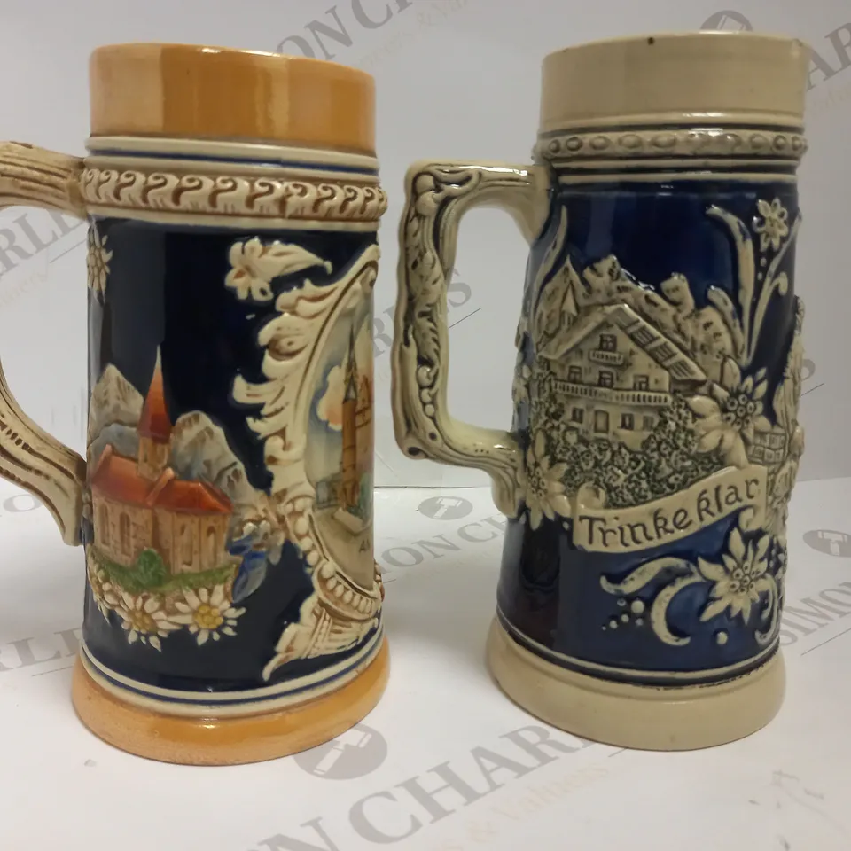 SET OF 2 GERMAN CERAMIC STEINS