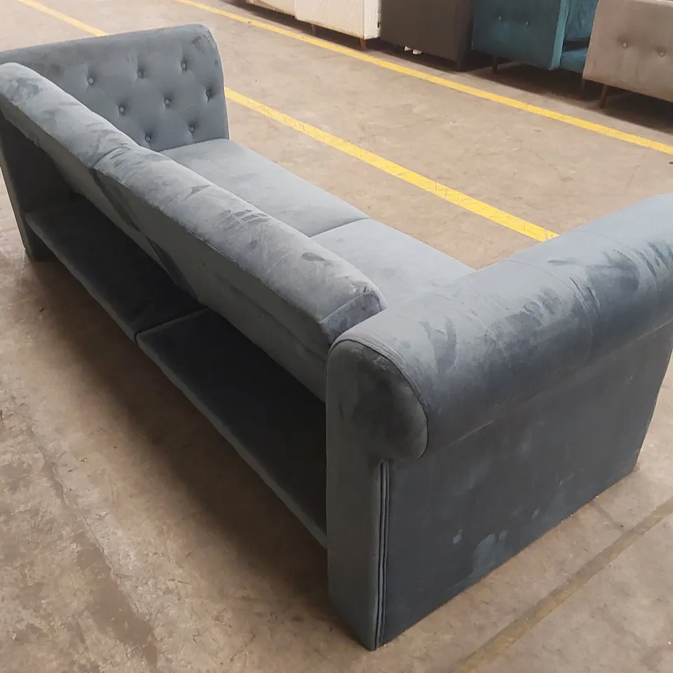 DESIGNER LARGE VELVET SOFA BED - TEAL