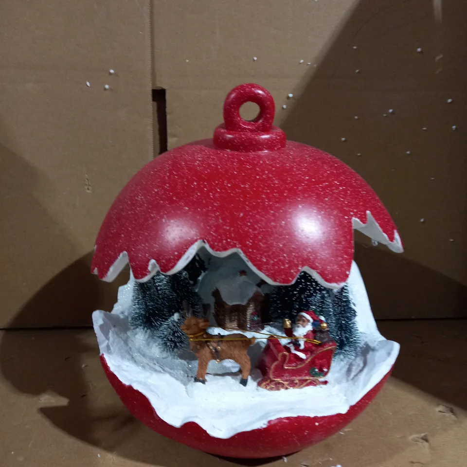 SANTAS EXPRESS PRE-LIT SPHERE WITH CHRISTMAS CHARACTER SCENE