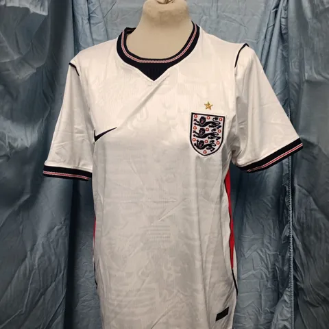 NIKE ENGLAND MEN'S FOOTBALL SHIRT - WHITE HOME JERSEY, UK M 
