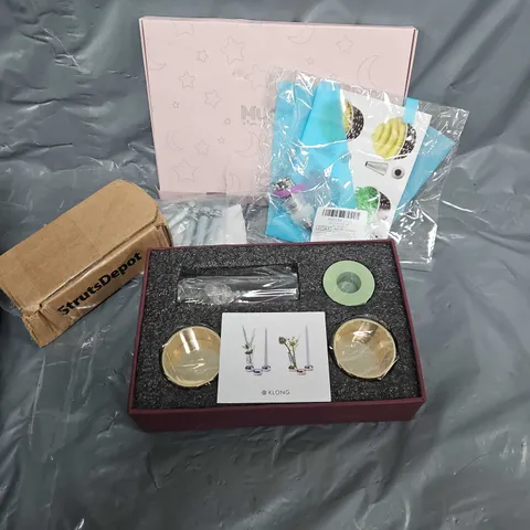 BOX OF ASSORTED HOME AND ACCESSORIES ITEMS TO INCLUDE - KLONG - BOLTS - 
