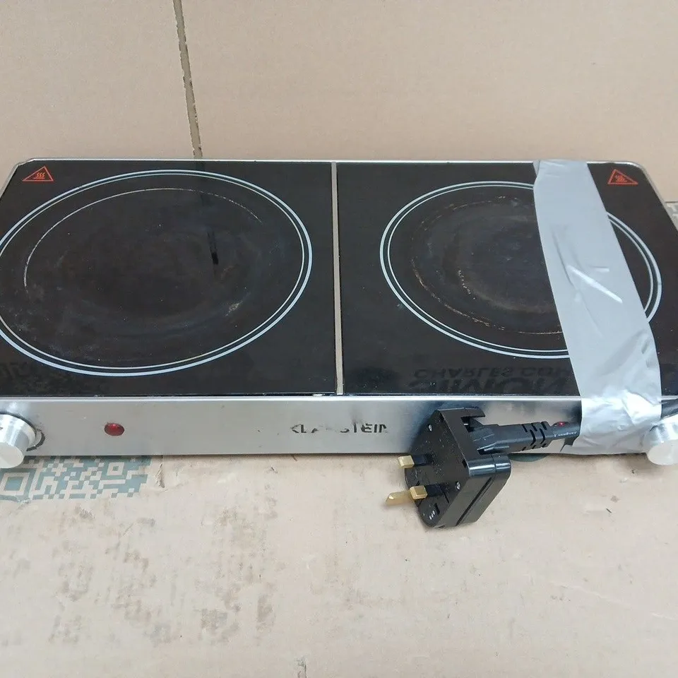 KLARSTEIN DOUBLE CERAMIC GLASS COOK TOP – TWO BURNERS, 220-240V, 3000W