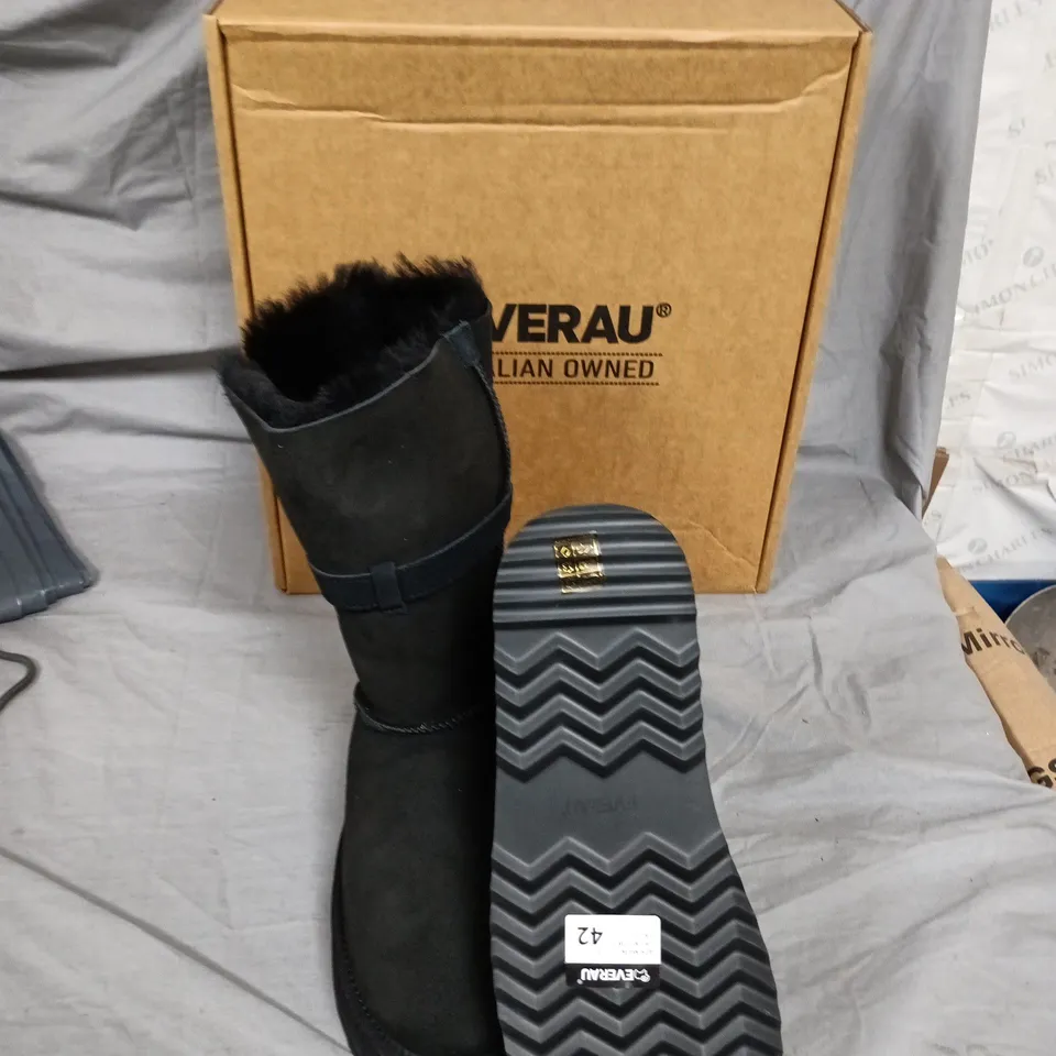 EVERAU BLACK FUR-LINED WOMEN'S WINTER BOOTS – UK  9
