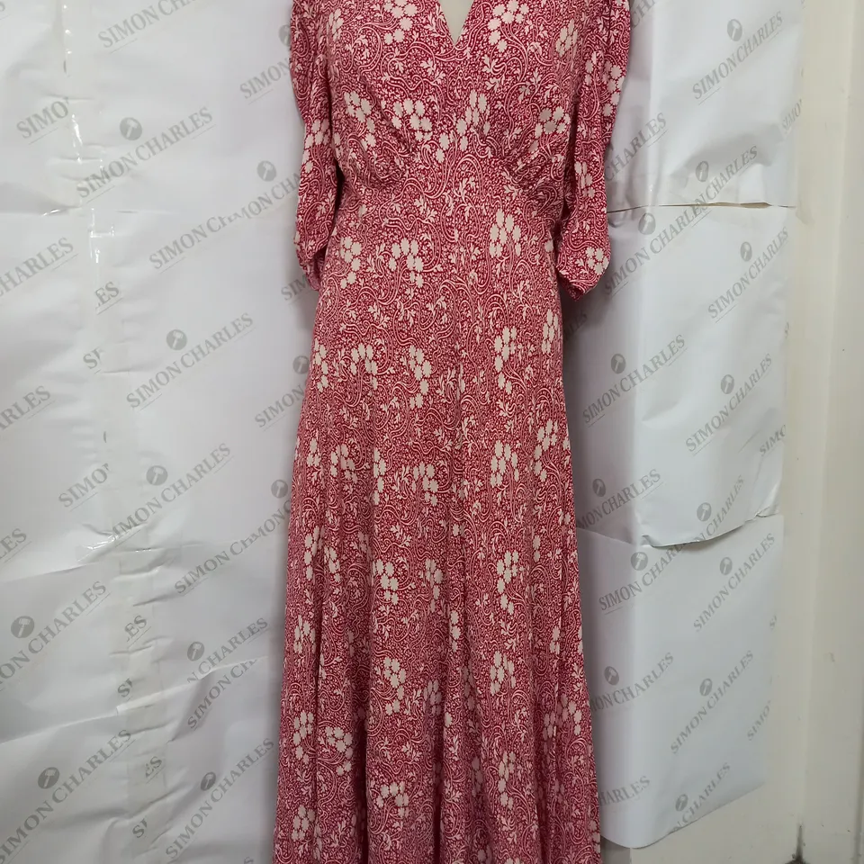 GHOST MADI DRESS IN RED FLORAL - XL