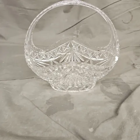 DECORATIVE HANDBAG STYLE GLASS DISH - COLLECTION ONLY
