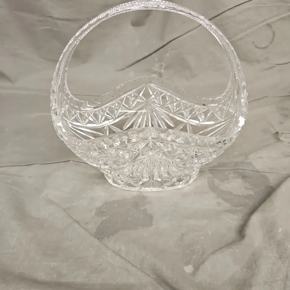DECORATIVE HANDBAG STYLE GLASS DISH - COLLECTION ONLY