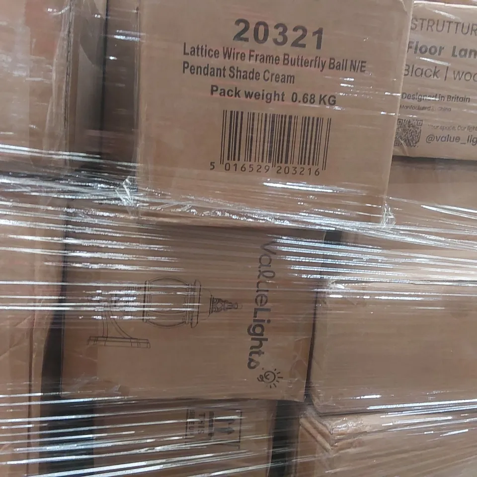 PALLET CONTAINING A VERY LARGE QUANTITY OF HOME LIGHTING PRODUCTS