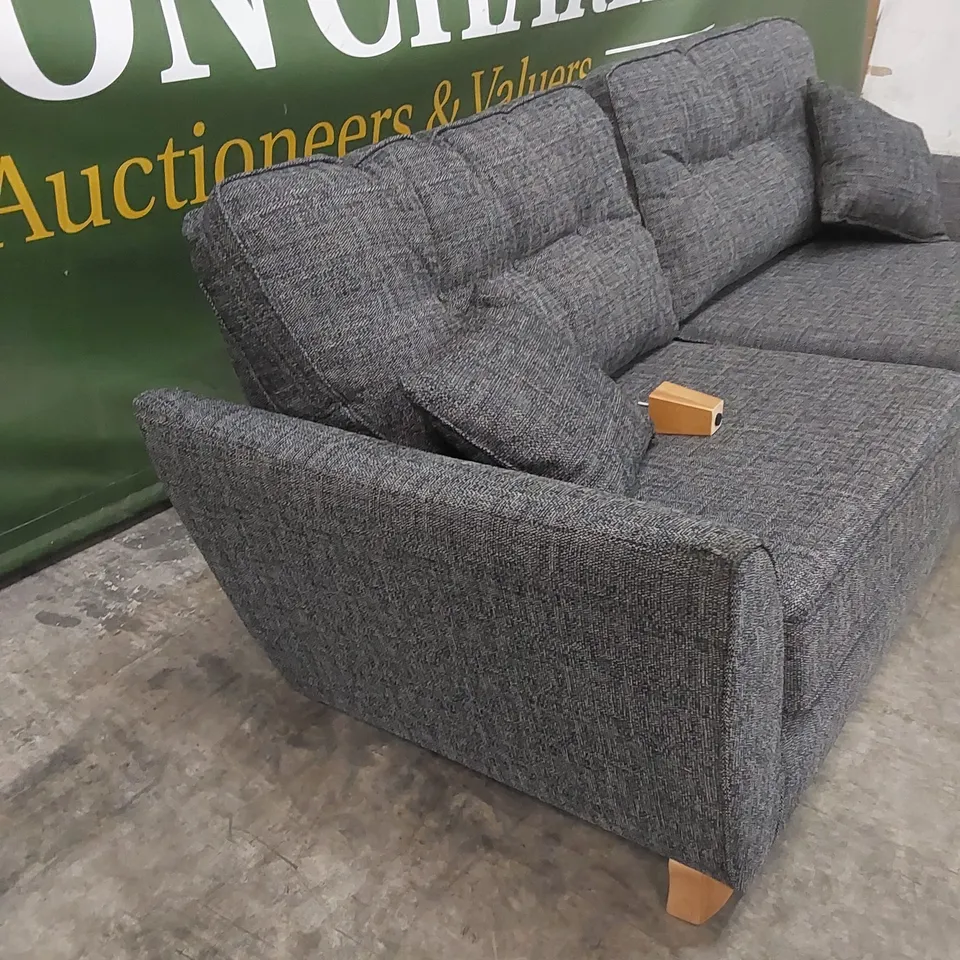 HALSTOW 3 SEATER FABRIC SOFA - CHARCOAL  RRP £899