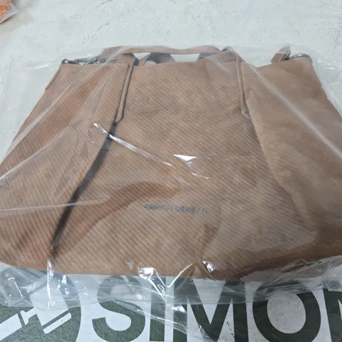 ENRICO BENETTI BROWN TEXTURED HANDBAG 