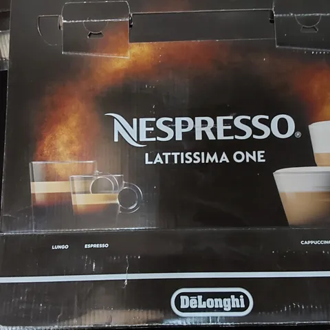 BOXED DELONGHI NESPRESSO LATTISSIMA ONE COFFEE MACHINE (1 BOX)