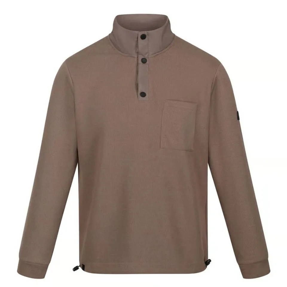 REGATTA MENS GALINO BUTTON DETAIL SWEATSHIRT (MINK) SIZE M