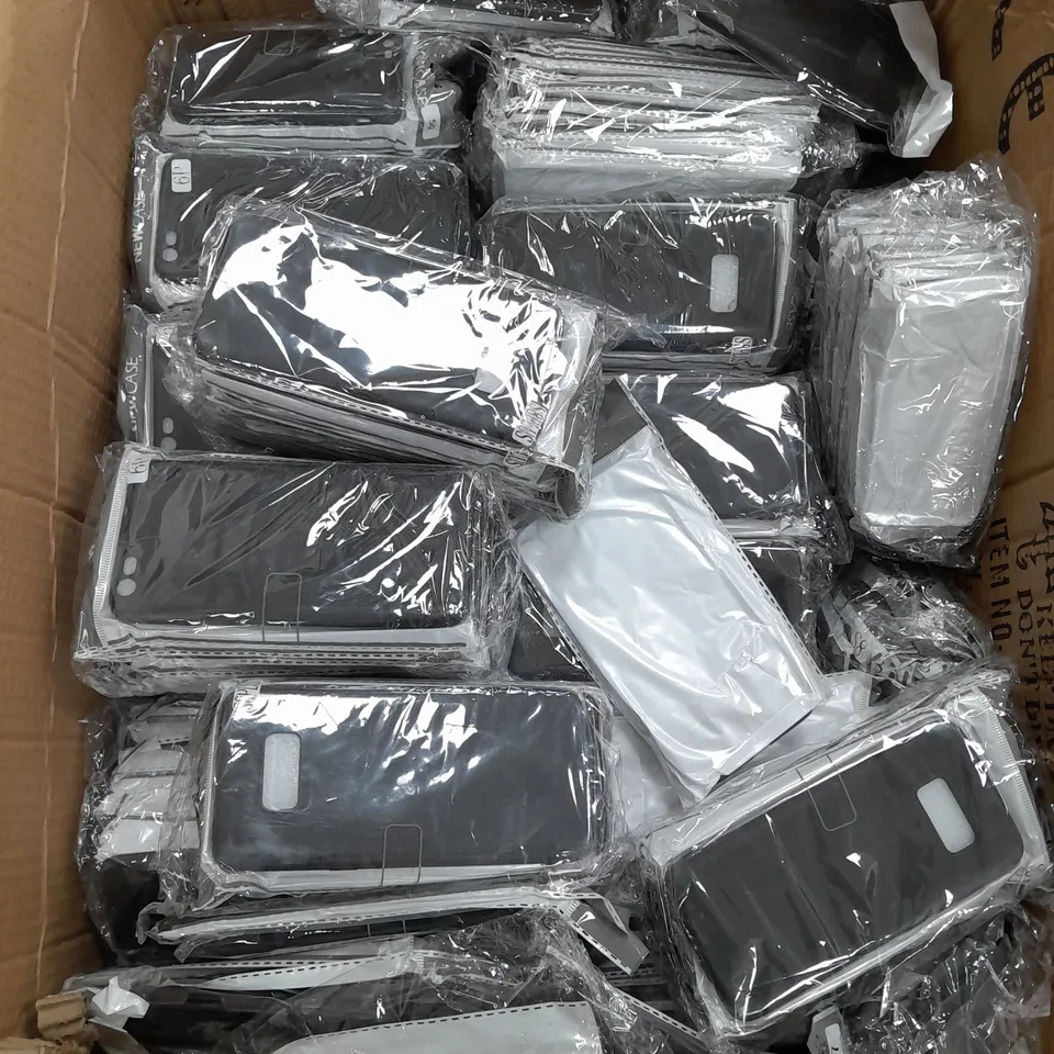 LARGE BOX OF ASSORTED IPHONE AND SAMSUNG PHONE CASES 