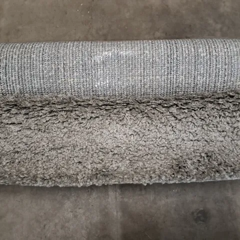 BRAND NEW PERU SILVER SHAGGY RUG - 60X220CM