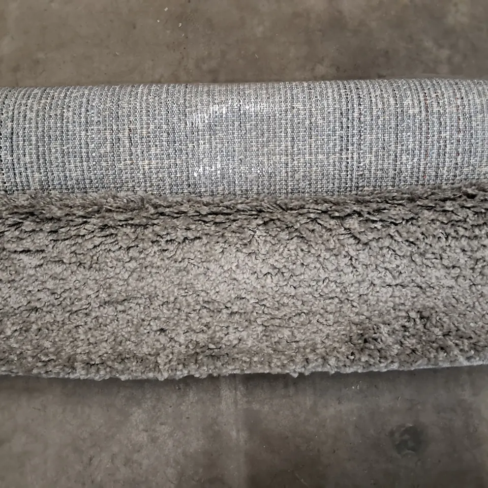 BRAND NEW PERU SILVER SHAGGY RUG - 60X220CM