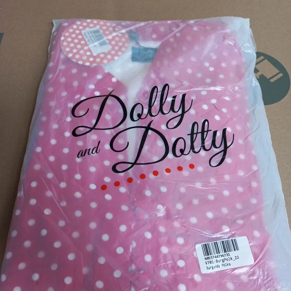 DOLLY AND DOLTY PINK POLKA DOT CLOTHING ITEM – BURGUNDY POLKA