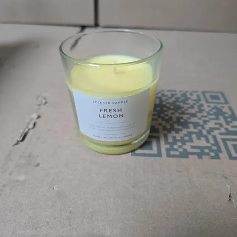 BOX OF APPROXIMATELY 10 HOME ACCESSORIES LEMON FRESH WAX CANDLES 