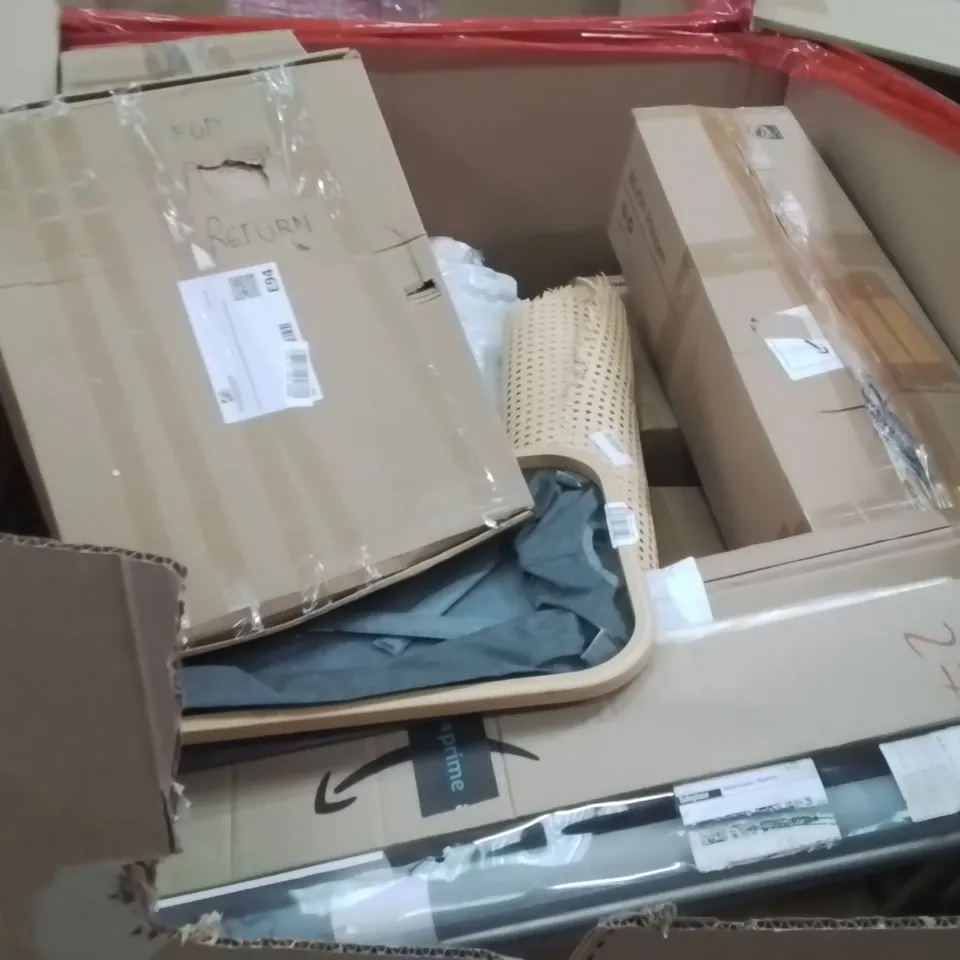 PALLET OF ASSORTED HOUSEHOLD GOODS AND PRODUCTS TO INCLUDE;HP PRINTER,CONVECTOR HEATER,ENGINE COMPRESSION TEST KIT