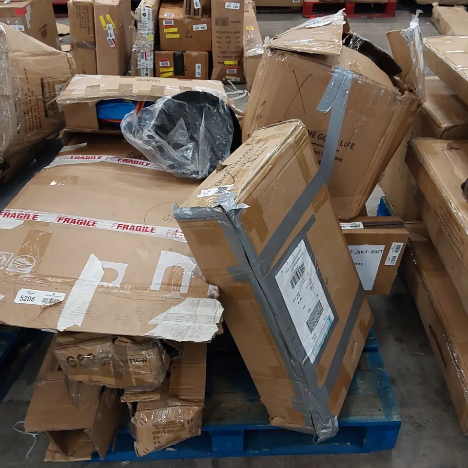 PALLET OF ASSORTED FURNITURE PARTS AND CONSUMER GOODS 