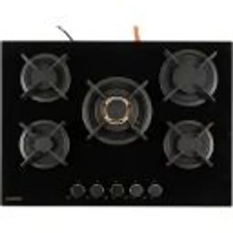 BOXED KLARSTEIN GOLDFLAME 5 GAS HOB 5-FLAME BRASS BURNER GLASS CERAMIC BLACK 