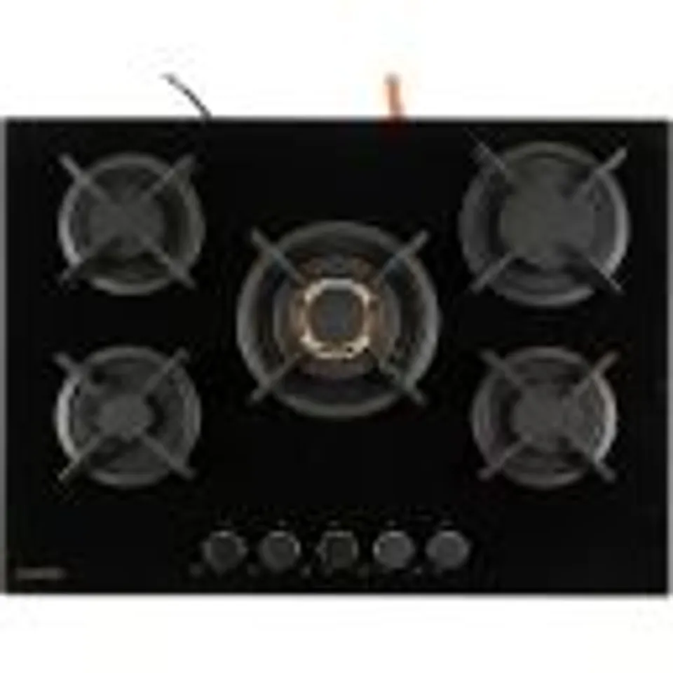 BOXED KLARSTEIN GOLDFLAME 5 GAS HOB 5-FLAME BRASS BURNER GLASS CERAMIC BLACK 