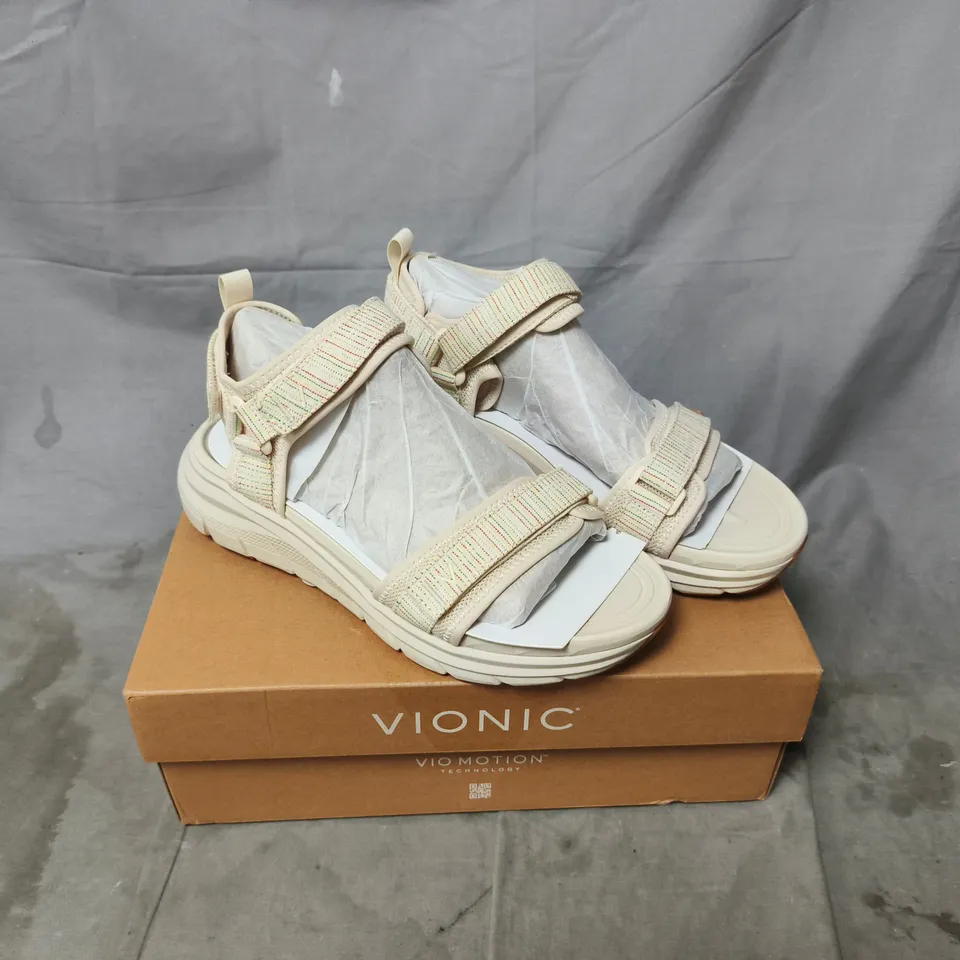 VIONIC WOMEN'S BEIGE SANDALS WITH VELCRO STRAPS UK SIZE 6