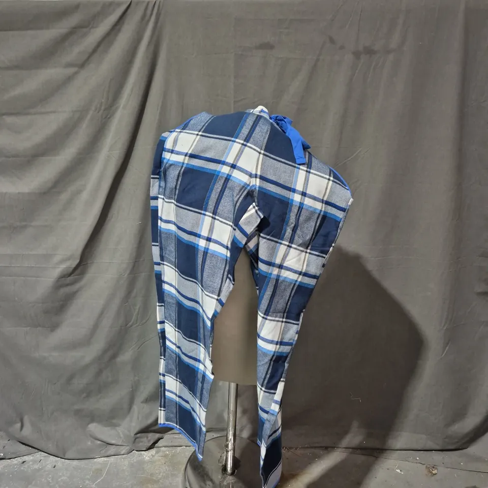 CYBERJAMMIES FROSTY NAVY BRUSHED CHECK PYJAMA BOTTOMS – UK 8 (EU 34)
