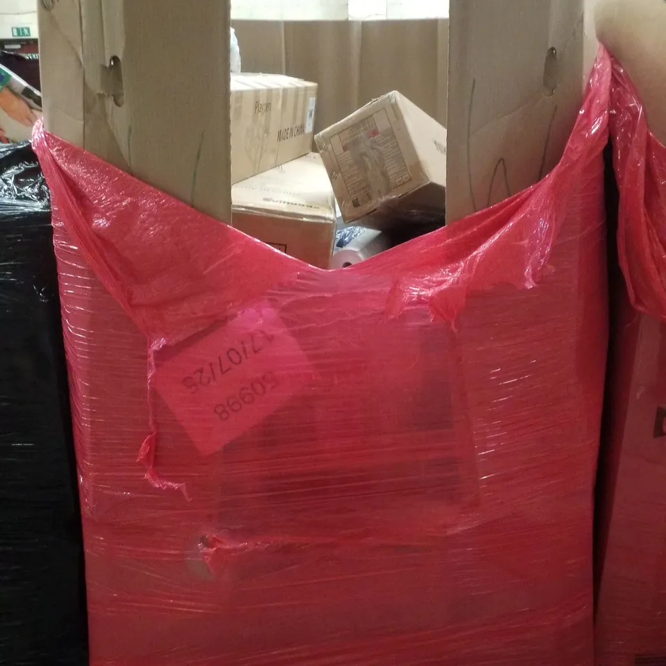 PALLET CONTAINING ASSORTED PRODUCTS INCLUDING BABY PLAYPEN, MULTIFUNCTIONAL FOOD PROCESSOR, BUG-A-SALT 3.0 & SELF HEALING CUTTING MAT 