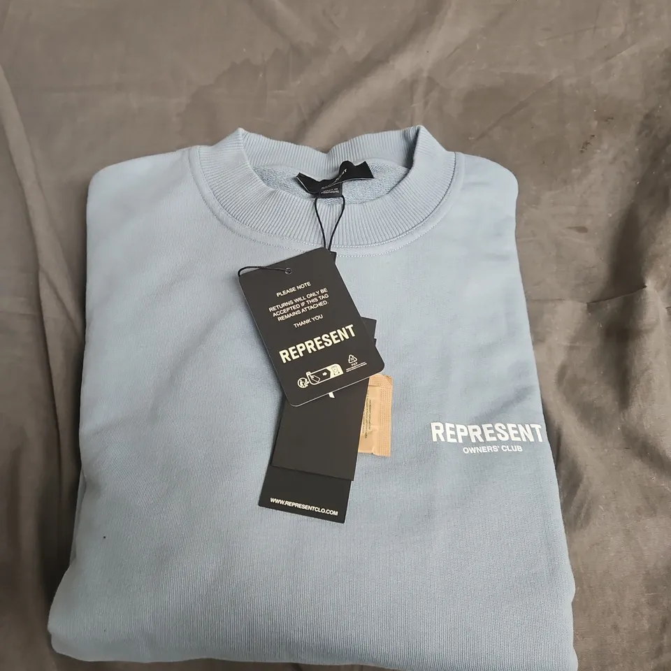 REPRESENT OWNERS CLUB LIGHT BLUE SWEATSHIRT SIZE S