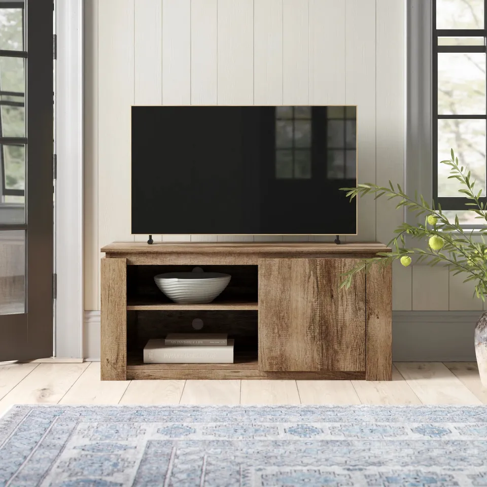 BOXED ALLRED TV STAND FOR TVS UP TO 48" - DARK OAK (1 BOX)