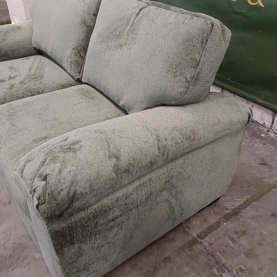 QUALITY DESIGNER SALERNO STANDARD 2 SEATER FABRIC SOFA - OLIVE GREEN