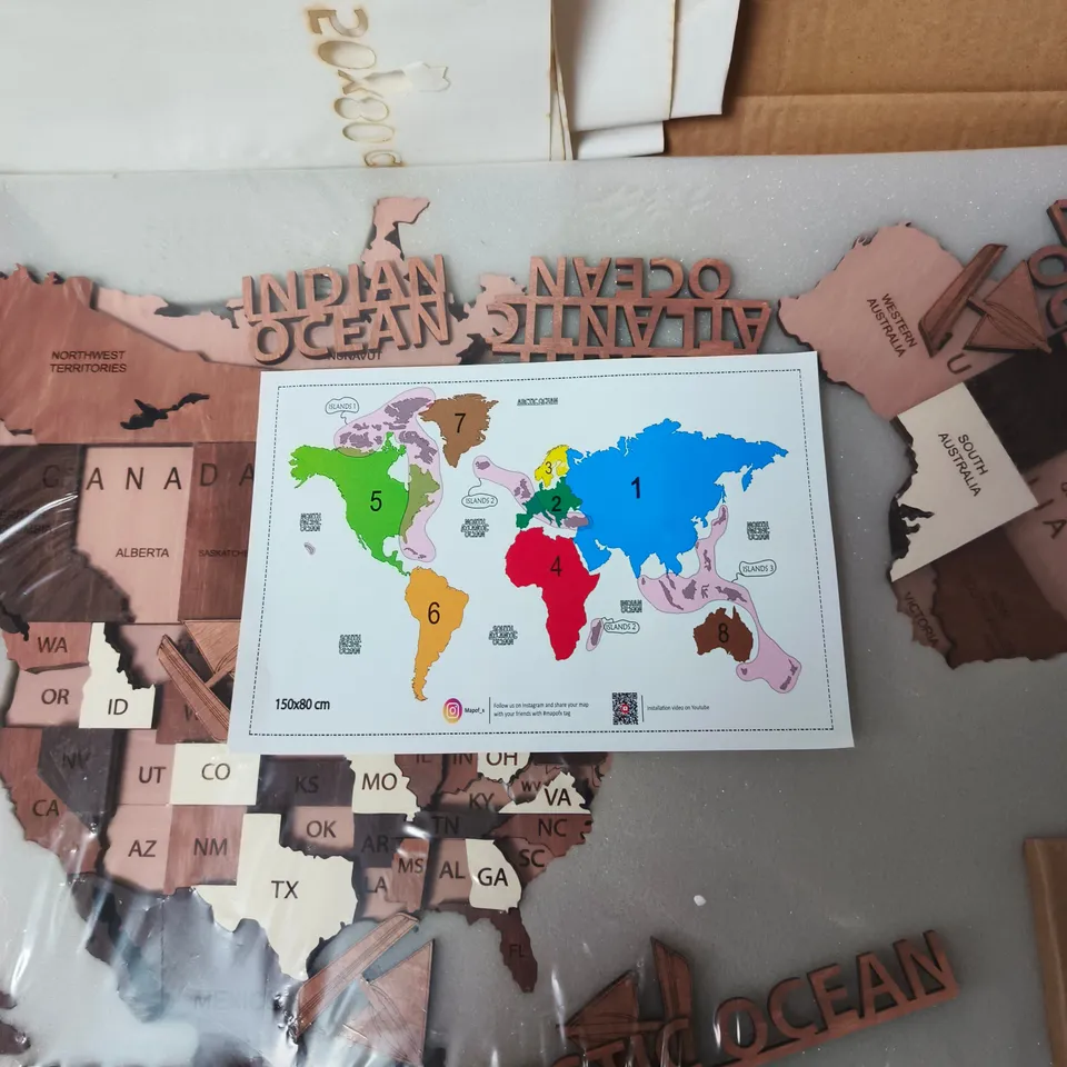 MAPOFX WOODEN WORLD MAP WALL ART – DIY PUZZLE KIT