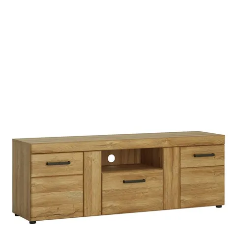 BOXED CORTINA 2 DOOR 1 DRAWER TALL TV CABINET IN GRANDSON OAK (2 BOXES)