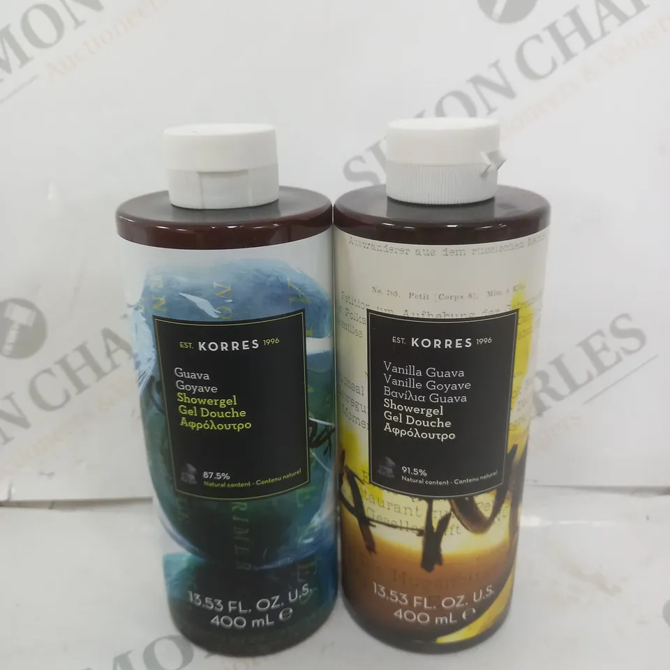 SET OF 2 KORRES SHOWERGEL DOUCHE GUAVA & VANILLA GUAVA 