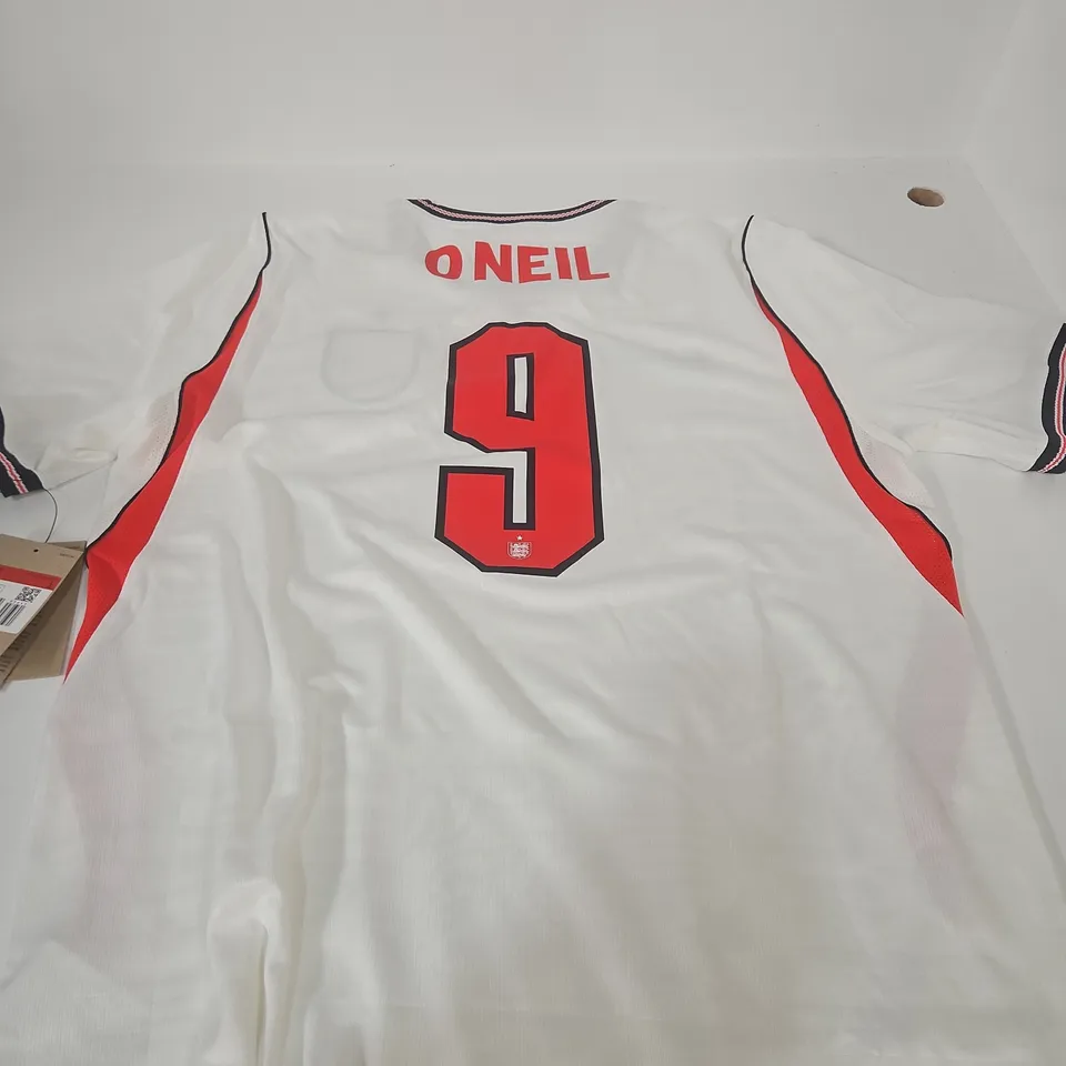 NIKE ENGLAND NATIONAL TEAM FOOTBALL SHIRT – MENS, UK L - NUMBER 9 ONEIL