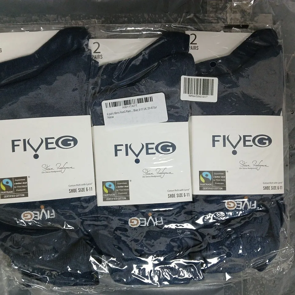 BOX OF APPROXIMATELY 20 PACKS OF FIVE G SOCKS - COLOURS AND SIZES MAY VARY - COLLECTION ONLY