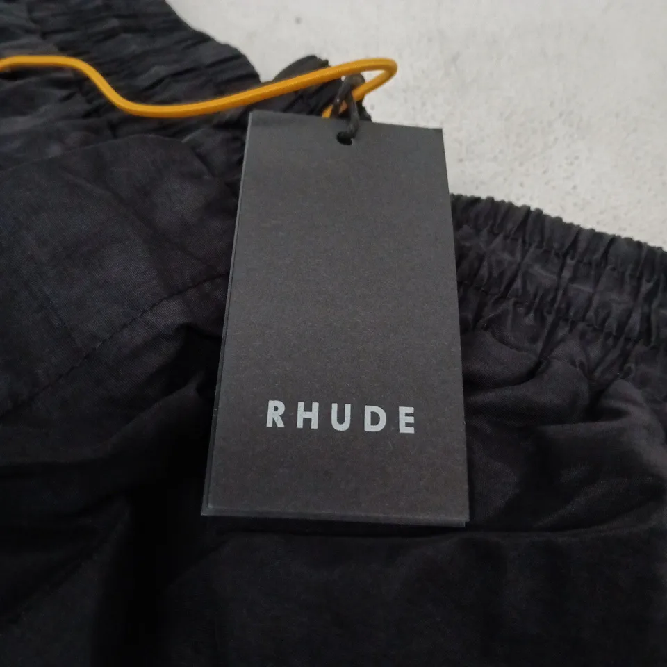 RHUDE BLACK SHORTS WITH ELASTIC WAIST AND DRAWSTRING – XL