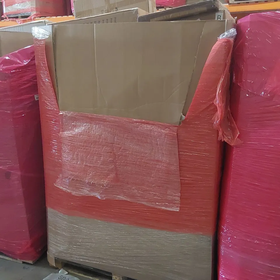 PALLET OF ASSORTED ITEMS INCLUDING: ELECTRIC GRIDDLE, LED LIGHT PAD, 4.5M TELESCOPIC LADDER, REINDEER DECORATIONS, BASKETBALL BACKBOARD ECT